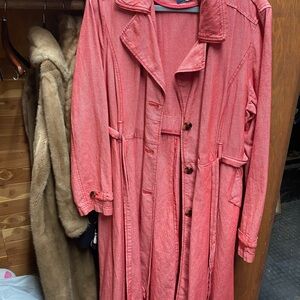 Anthropologie Coral Trench Coat